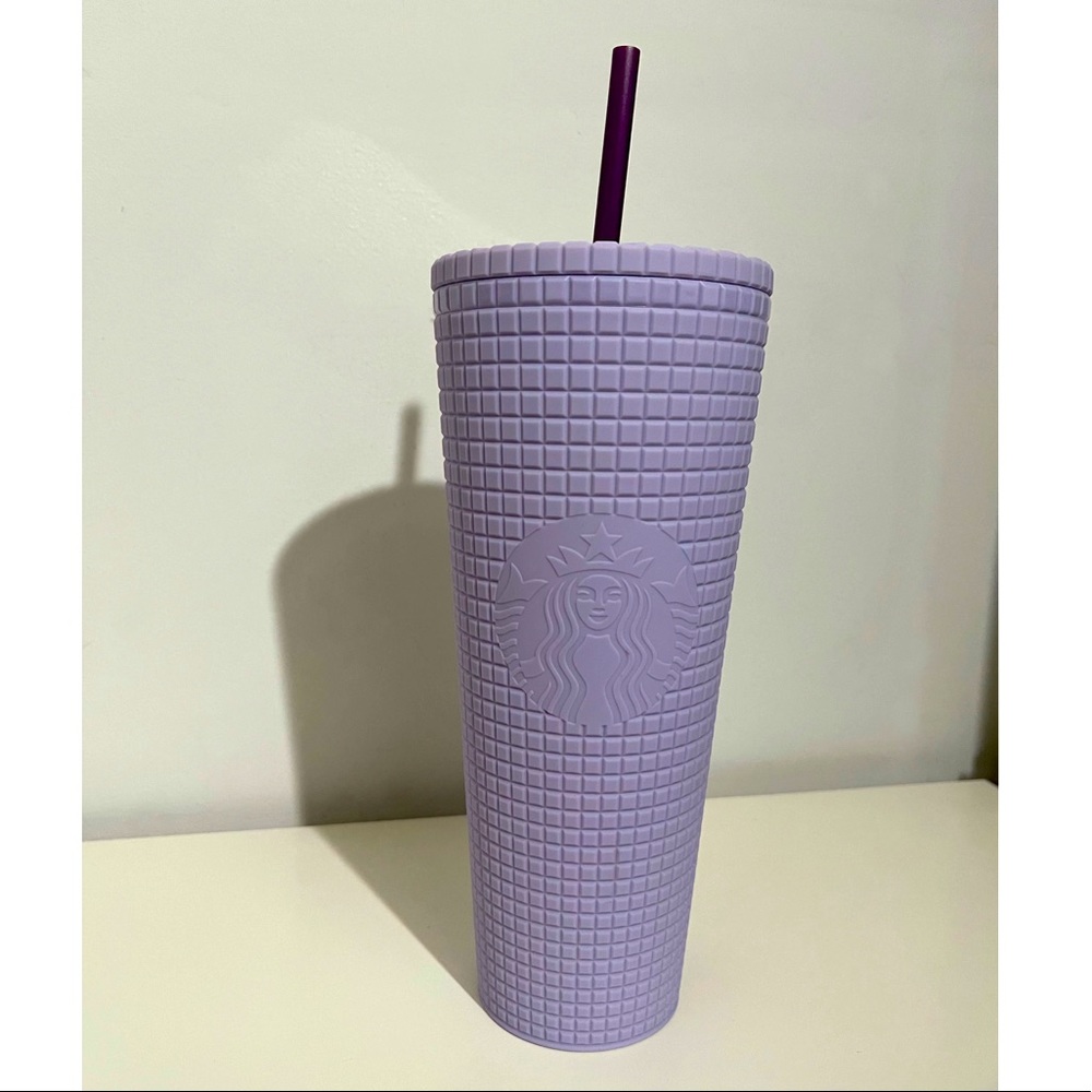 Starbucks Matte Lilac Grid Studded Tumbler